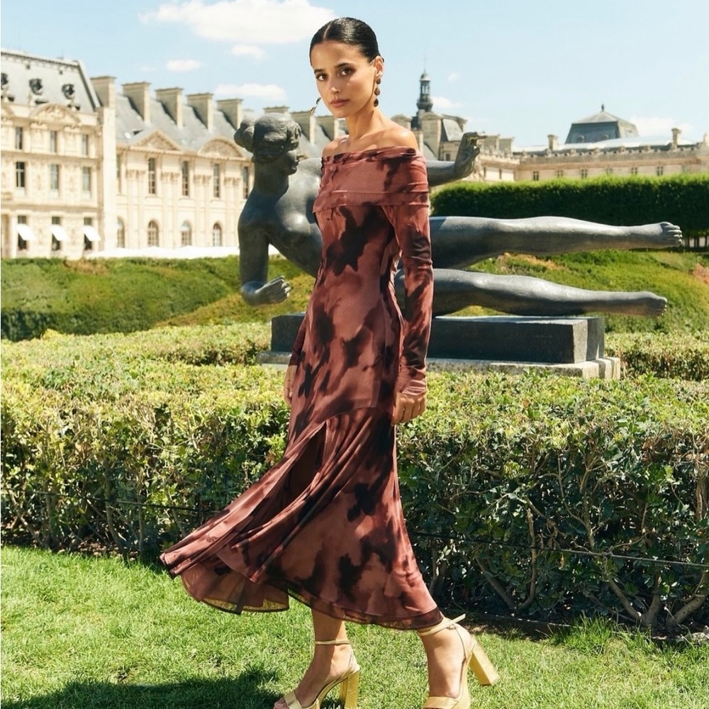 Miphai Brown Printed Mindi Dress